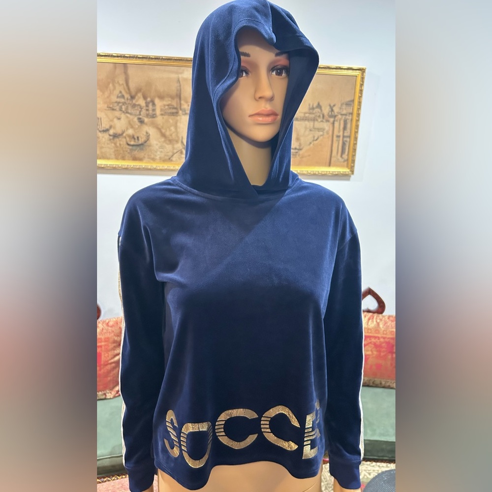 Justice Active, Soccer, Navy Blue Velour, Hoodie. Sz 14/16